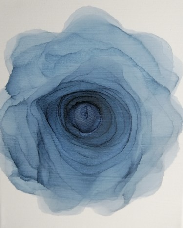 Ζωγραφική με τίτλο "Голубая роза" από Наталья Чайковская, Αυθεντικά έργα τέχνης, Μελάνι