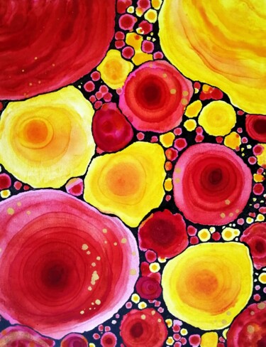 Schilderij getiteld "Sunny bouquet. Солн…" door Natalia Chaikovskaia, Origineel Kunstwerk, Inkt