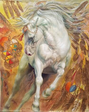 Pintura intitulada "PEGASUS HORSE II" por Avanstro, Obras de arte originais, Óleo