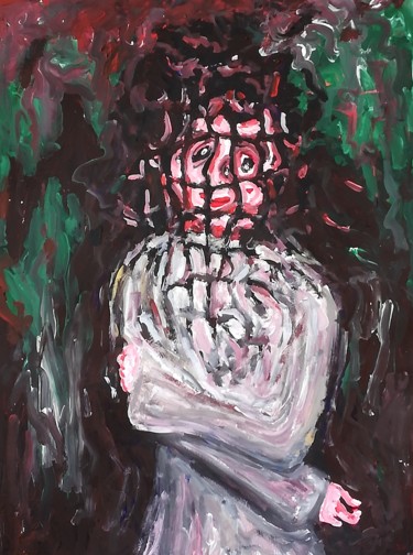 Pittura intitolato "Figura di donna su…" da Paolo Avanzi, Opera d'arte originale, Acrilico