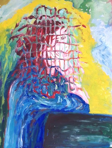Pittura intitolato "Ragazza sul davanza…" da Paolo Avanzi, Opera d'arte originale, Acrilico