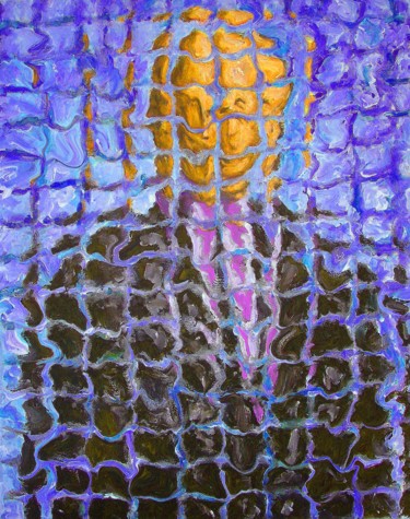 Ritratto di uomo in giacca su sfondo azzurro Pittura intitolato "Ritratto di uomo in…" da Paolo Avanzi, Opera d'arte originale, Acrilico Montato su Pannello di legno