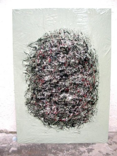 Arte tessile intitolato "Coacervo primordiale" da Paolo Avanzi, Opera d'arte originale, Spray