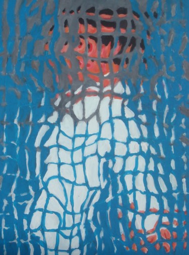 Pittura intitolato "Sagoma su sfondo az…" da Paolo Avanzi, Opera d'arte originale, Acrilico