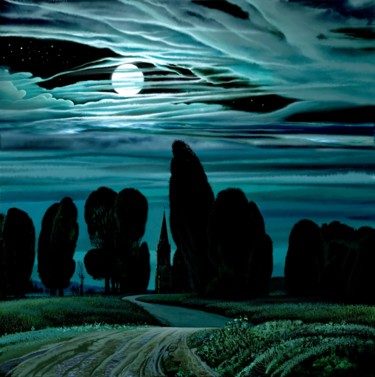 Arts numériques intitulée "Der Mond beleuchtet…" par Konstantin Avdeev, Œuvre d'art originale, Peinture numérique
