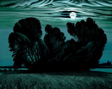 Arte digital titulada "Der Mond über den H…" por Konstantin Avdeev, Obra de arte original, Pintura Digital