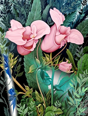 Digitale Kunst mit dem Titel "Die rosafarbene Blu…" von Konstantin Avdeev, Original-Kunstwerk, Digitale Malerei