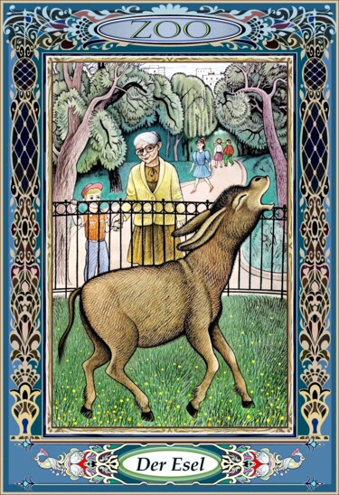 Digitale Kunst mit dem Titel "Der Esel" von Konstantin Avdeev, Original-Kunstwerk, Digitale Malerei