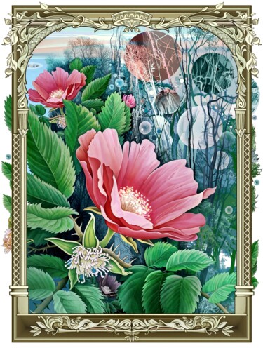 Digitale Kunst mit dem Titel "Rosen" von Konstantin Avdeev, Original-Kunstwerk, Digitaldruck
