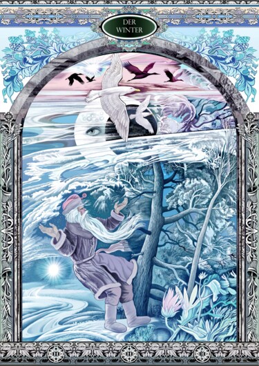 Arte digitale intitolato "Der Winterwetter" da Konstantin Avdeev, Opera d'arte originale, Pittura digitale