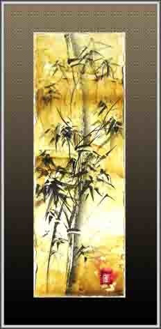 Картина под названием "Bambou" - Aachi Aavd, Подлинное произведение искусства, Китайская каллиграфия