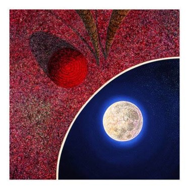 Painting titled "The Full Moon And T…" by Andre Van Der Kerkhoff, Original Artwork, Acrylic