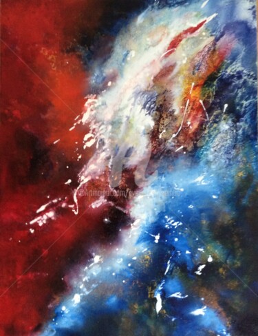 Painting titled "EXPLOSION" by Jenny Avenel, Original Artwork, Oil