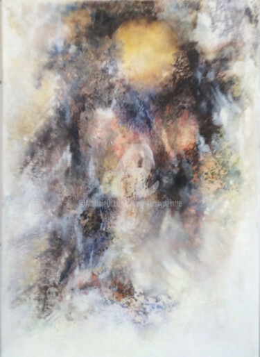 Painting titled "ELLE LUNAIRE-h-70-x…" by Jenny Avenel, Original Artwork, Oil