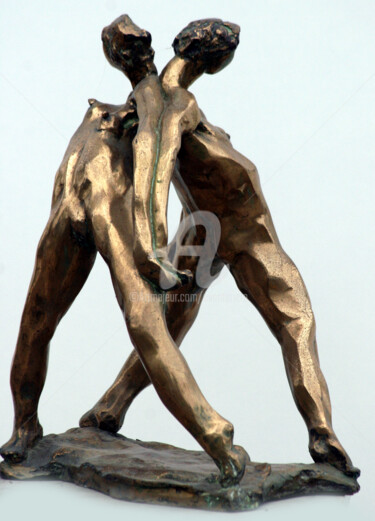 Sculpture intitulée "le couple" par Aventuriero, Œuvre d'art originale, Bronze
