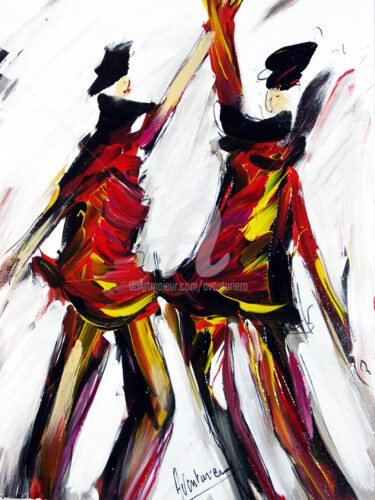 Schilderij getiteld "une danse jojeuse" door Aventuriero, Origineel Kunstwerk, Acryl