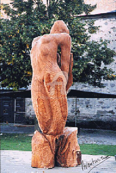 Sculpture intitulée "SIRÈNE" par Aventuriero, Œuvre d'art originale, Bois