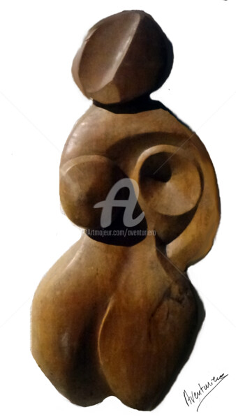 Sculpture intitulée "ACCEPTATION" par Aventuriero, Œuvre d'art originale, Bois Monté sur Panneau de bois