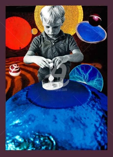 Collages intitulée "Alchemizing His Bir…" par C Avery, Œuvre d'art originale