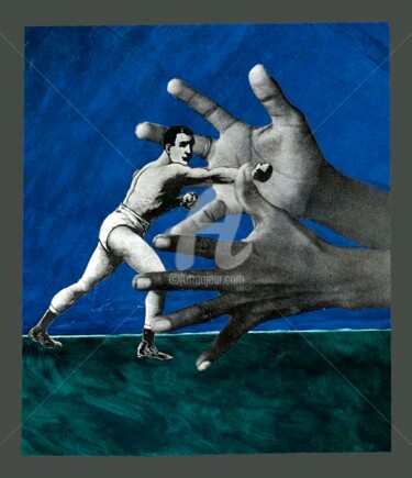 Collages intitolato "Shadow Boxer" da C Avery, Opera d'arte originale