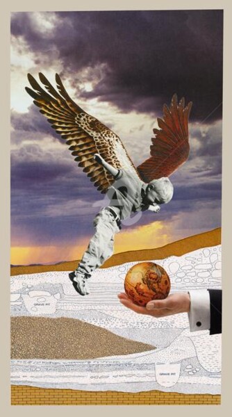 Collagen mit dem Titel "angel bait" von C Avery, Original-Kunstwerk