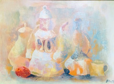 Painting titled "Still life" by Avesh, Original Artwork, Oil