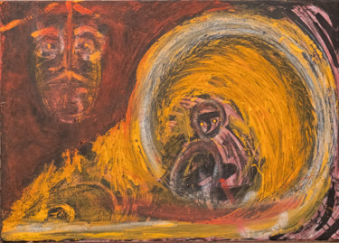 Ζωγραφική με τίτλο "Tunnel Vision" από Avi Benshoshan, Αυθεντικά έργα τέχνης, Λάδι Τοποθετήθηκε στο Ξύλινο φορείο σκελετό
