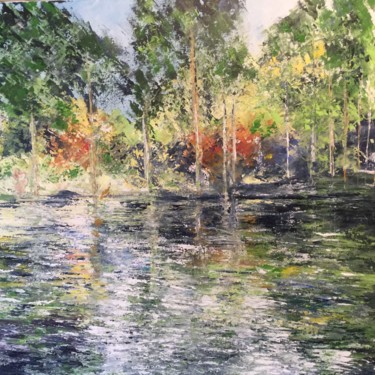 Painting titled "Au fil de l'eau" by Anne Vignau, Original Artwork