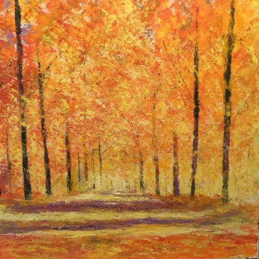 Peinture intitulée "Un automne en or" par Anne Vignau, Œuvre d'art originale