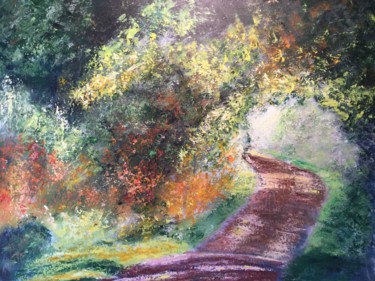 Painting titled "Le chemin des écoli…" by Anne Vignau, Original Artwork