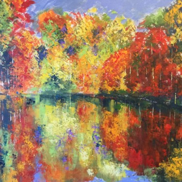 Peinture intitulée "Quand l'automne se…" par Anne Vignau, Œuvre d'art originale