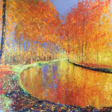 Peinture intitulée "Le canal" par Anne Vignau, Œuvre d'art originale