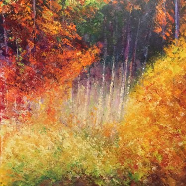 Peinture intitulée "Bois d’automne" par Anne Vignau, Œuvre d'art originale