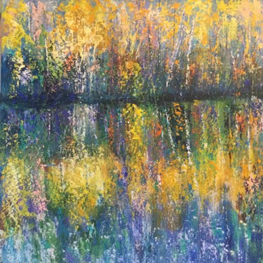 Peinture intitulée "Le lac de Joselyne" par Anne Vignau, Œuvre d'art originale