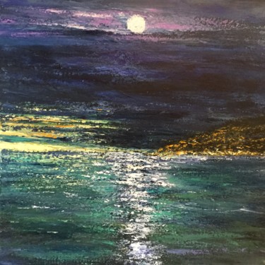 Painting titled "Super lune" by Anne Vignau, Original Artwork