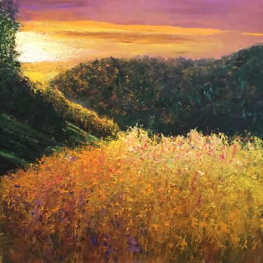 Pittura intitolato "Prairie d’un soir" da Anne Vignau, Opera d'arte originale
