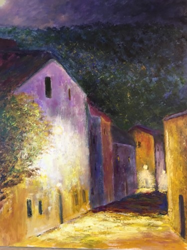 Schilderij getiteld "Clair de lune au vi…" door Anne Vignau, Origineel Kunstwerk, Acryl