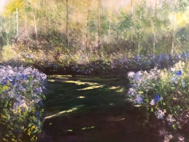 Painting titled "Le parc aux fleurs" by Anne Vignau, Original Artwork, Acrylic