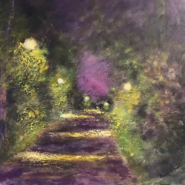 Painting titled "Le parc abandonné" by Anne Vignau, Original Artwork, Acrylic