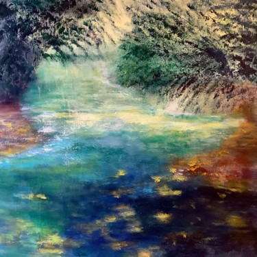 Peinture intitulée "Rivière" par Anne Vignau, Œuvre d'art originale, Acrylique