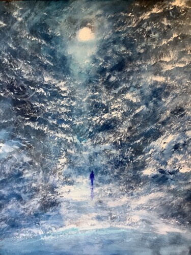 Peinture intitulée "L’ombre bleue" par Anne Vignau, Œuvre d'art originale, Acrylique