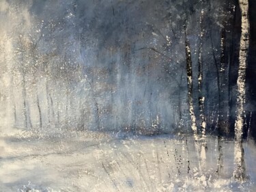 Peinture intitulée "Forêt poudrée" par Anne Vignau, Œuvre d'art originale, Acrylique