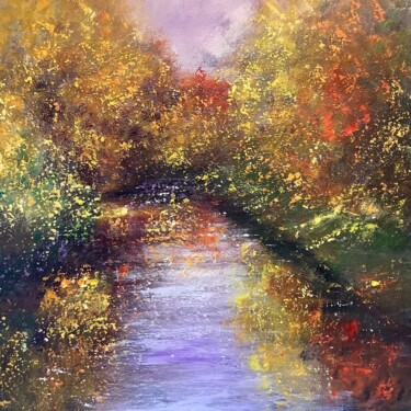 Painting titled "Lumière d’automne" by Anne Vignau, Original Artwork, Acrylic