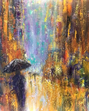 Peinture intitulée "Rêve de pluie" par Anne Vignau, Œuvre d'art originale, Acrylique