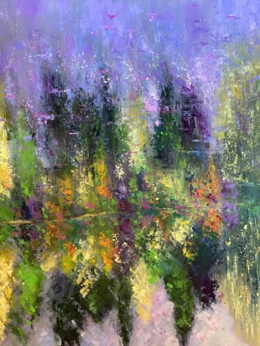 Schilderij getiteld "En son jardin" door Anne Vignau, Origineel Kunstwerk, Acryl