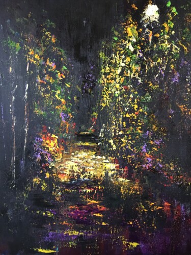 Картина под названием "Fantaisie nocturne" - Anne Vignau, Подлинное произведение искусства, Акрил