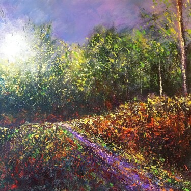 Картина под названием "Lumière sur la forêt" - Anne Vignau, Подлинное произведение искусства, Акрил