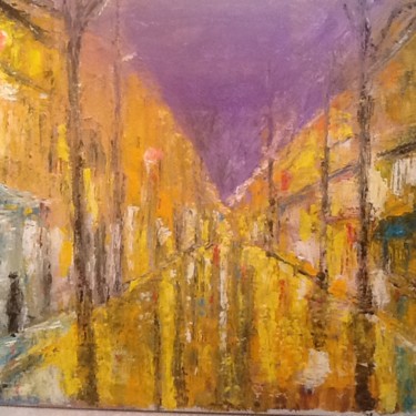 Painting titled "Rue de Paris" by Anne Vignau, Original Artwork, Acrylic