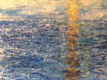 Painting titled "Soleil d'or" by Anne Vignau, Original Artwork