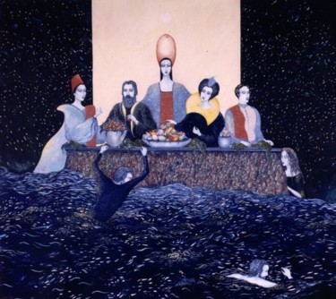 Pittura intitolato "Il banchetto / Banq…" da Paolo Avigo, Opera d'arte originale